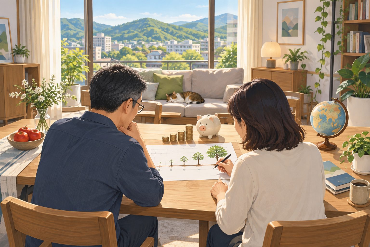 退休金與教育金規劃示意圖