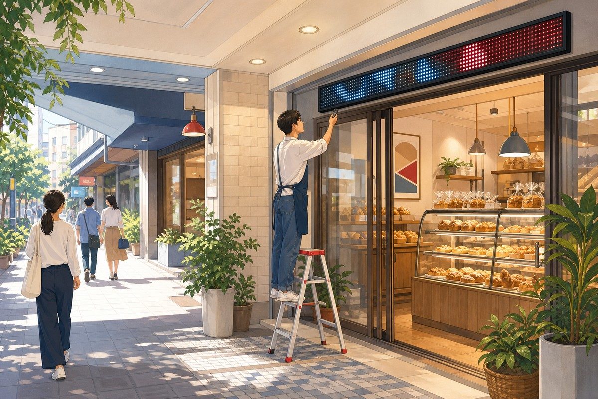 LED 跑馬燈與字幕機示意圖