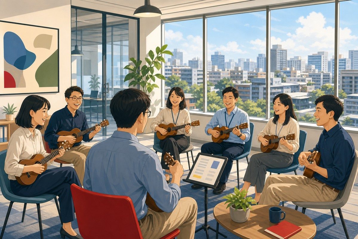 企業、學校與社區樂器課程示意圖
