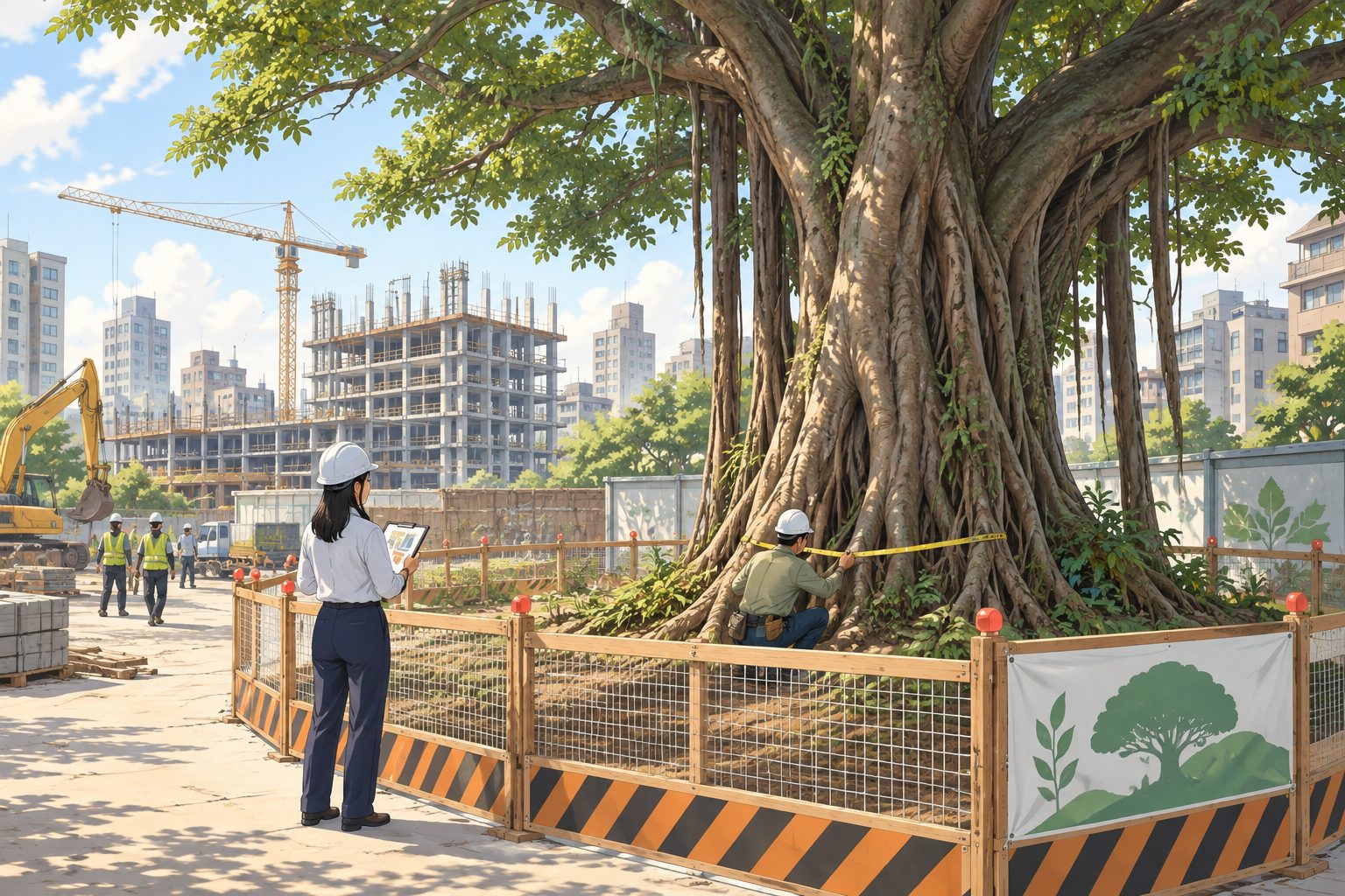 樹木保護計畫與風險評估示意圖